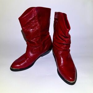 Cougar Red Heeled Vintage Boots for Women